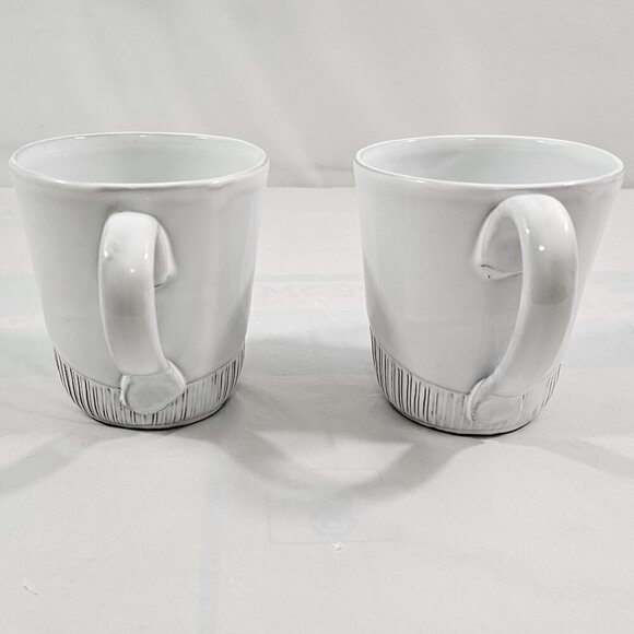 Anthropologie Ronaldo 14 Oz White Glazed Clay Coffee Tea Mug Cup – Set of 2 - Picture 12 of 16